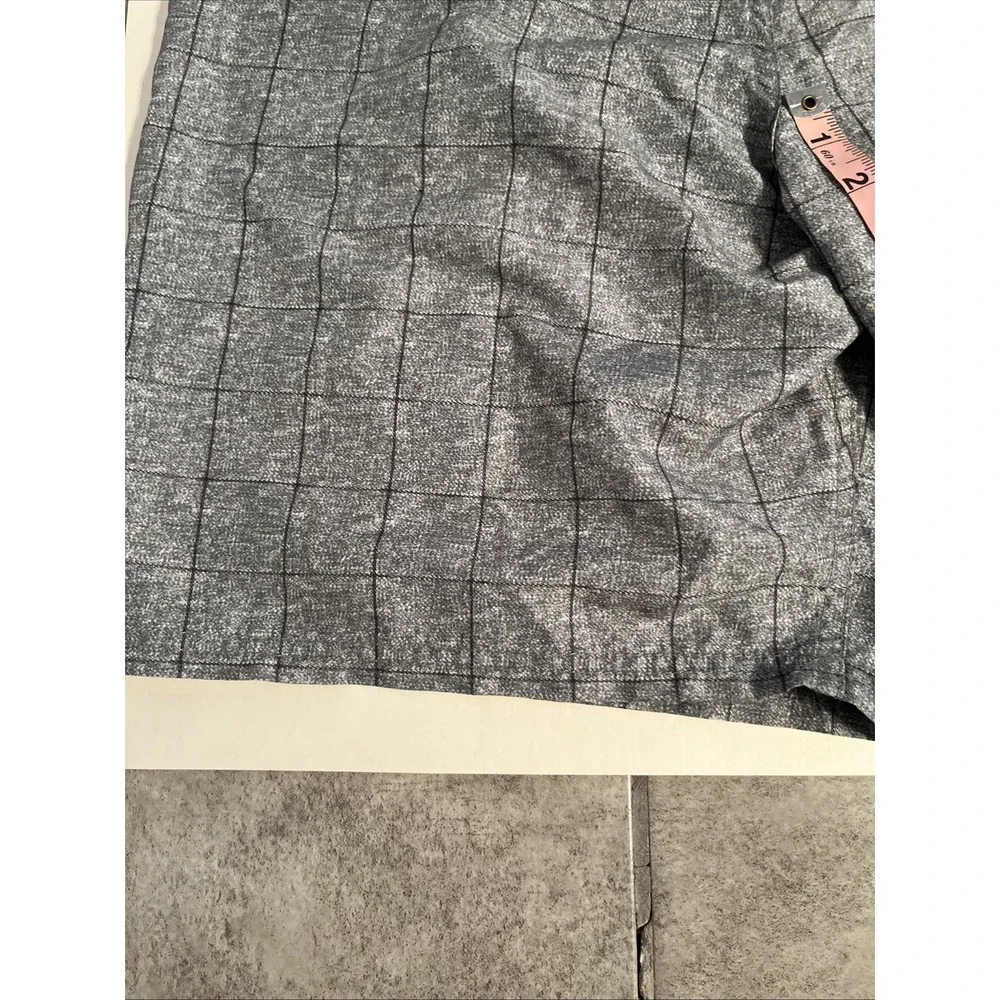 Hurley Board Shorts, Sz 36 Checkered Grey Pattern